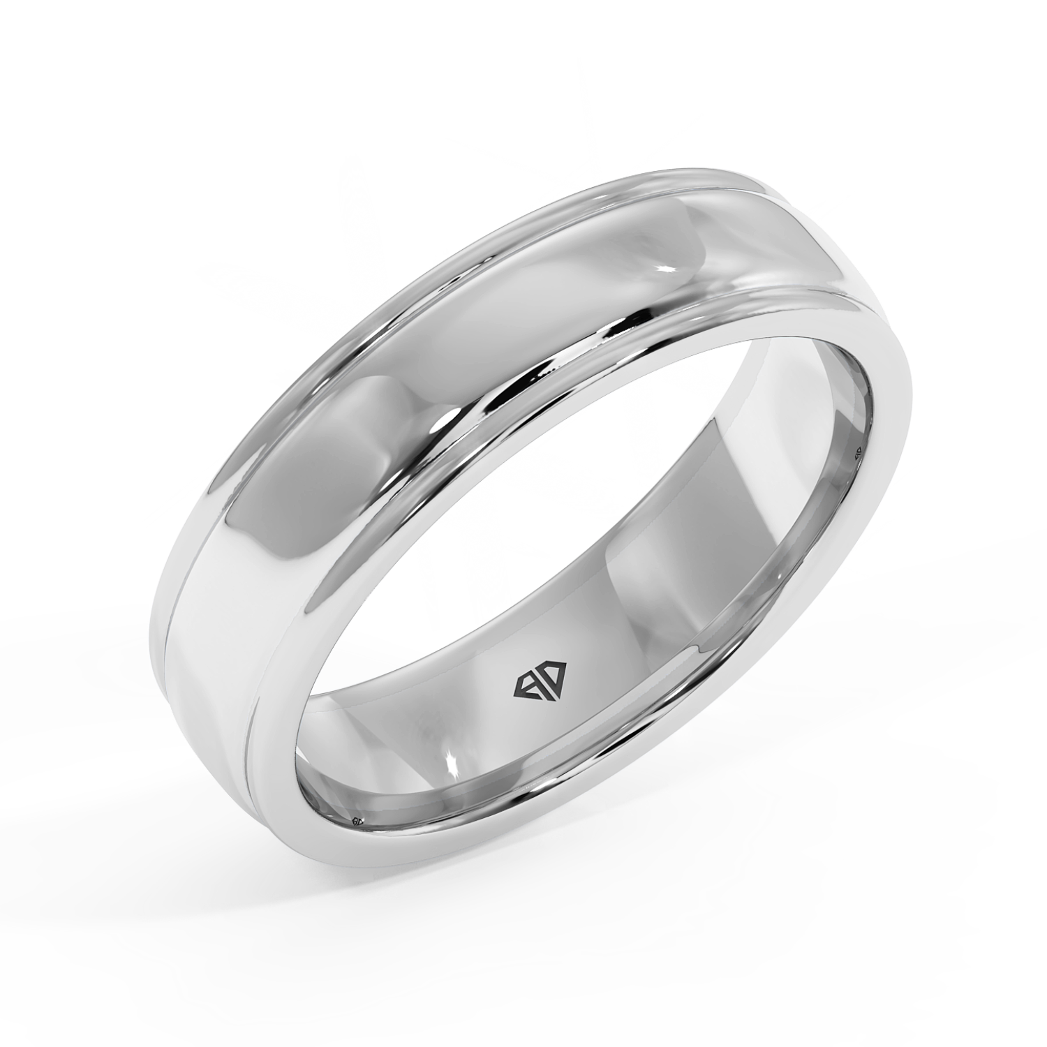 18K White Gold LT5RB3 Wedding Band