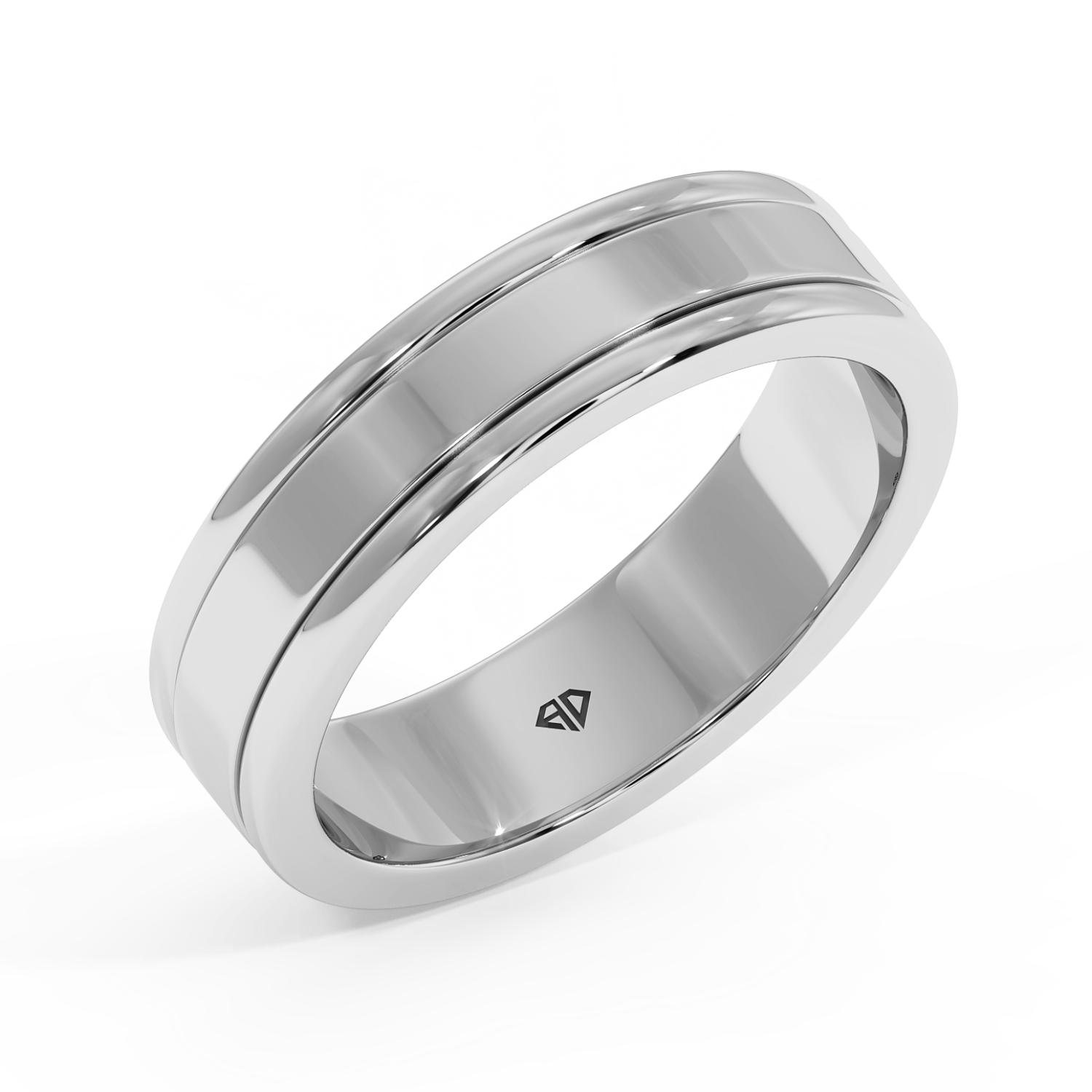 18K White Gold LT5RB6 Wedding Band