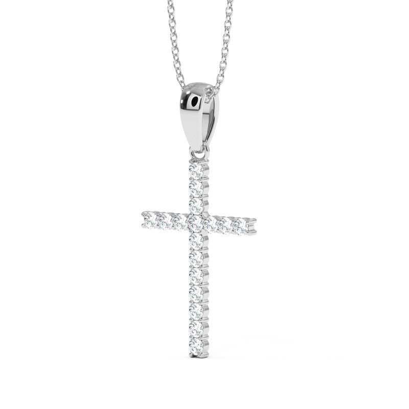 18K White Gold Mary Pendant