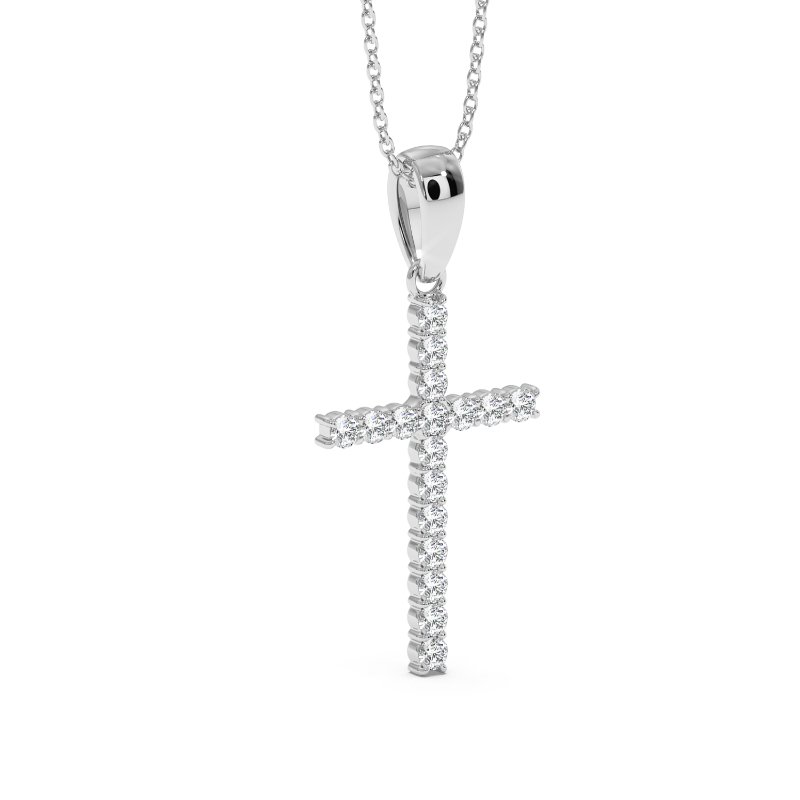 18K White Gold Mary Pendant