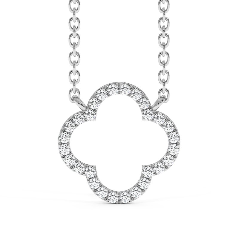 18K White Gold Lucky Pendant