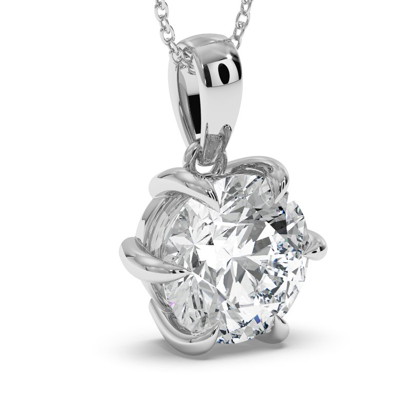 18K White Gold Brooke Pendant