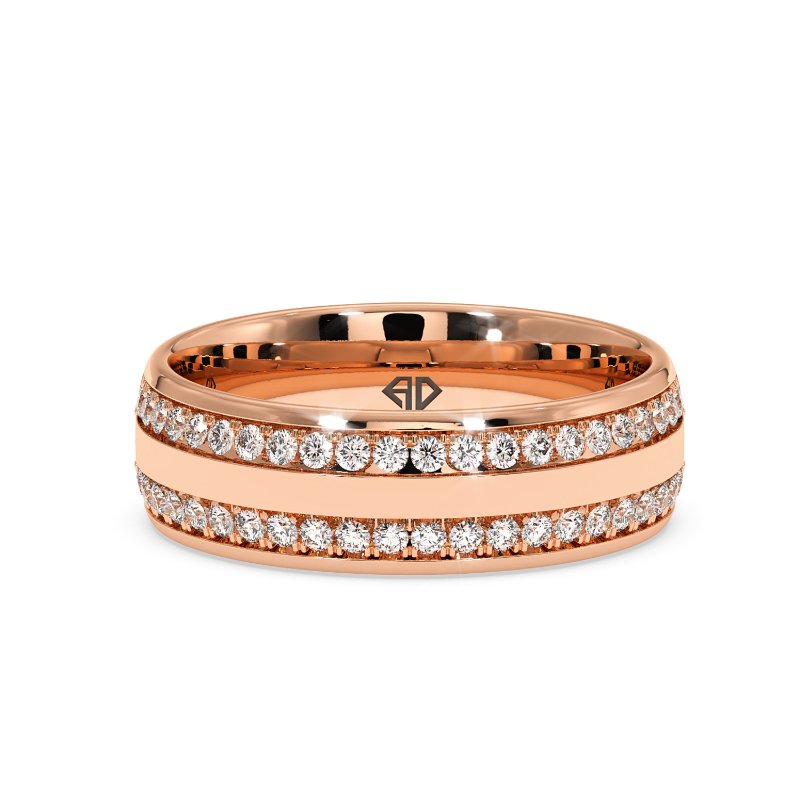 18K Rose Gold Hercules Diamond Wedding Band