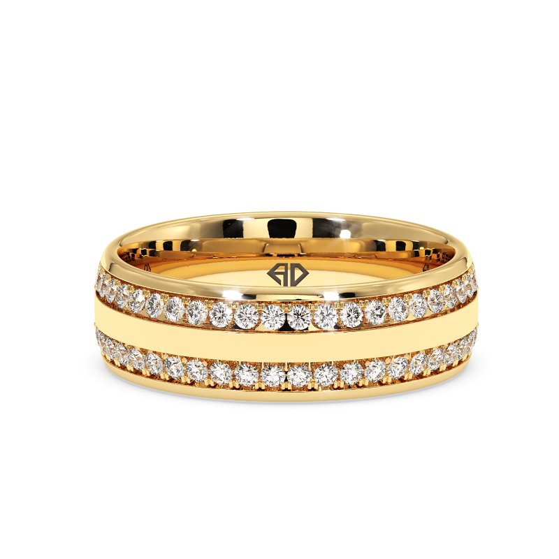 9K Yellow Gold Hercules Diamond Wedding Band