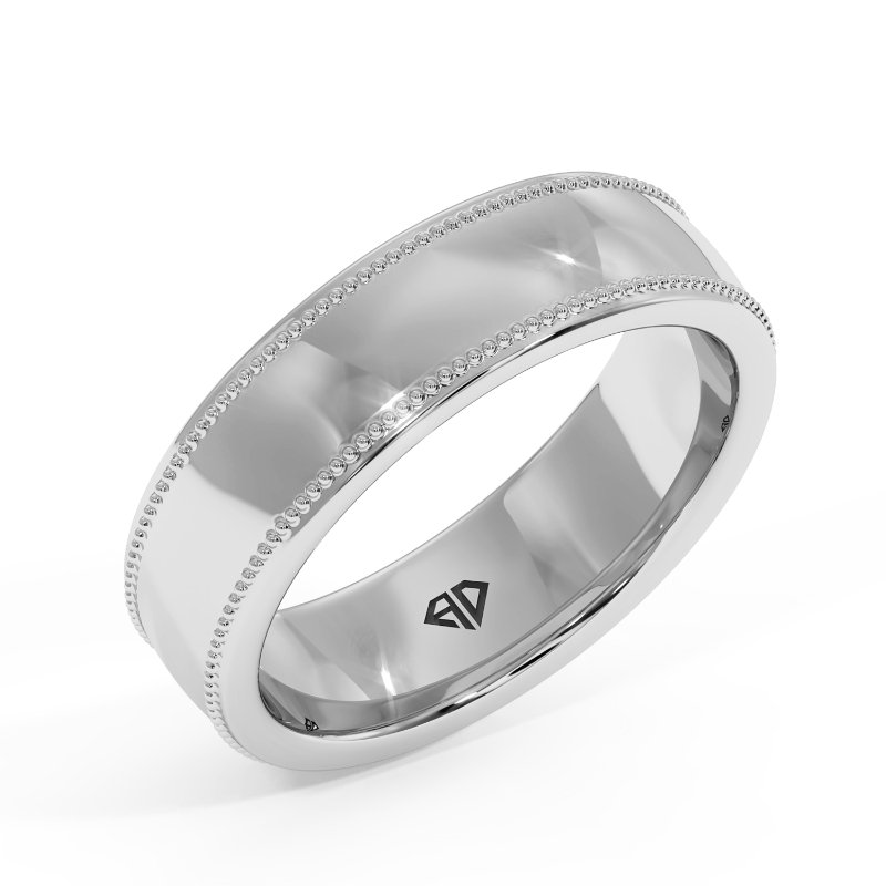 18K White Gold Uriah Wedding Band