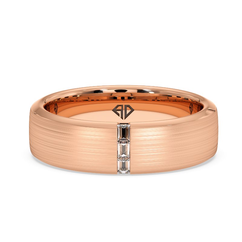 9K Rose Gold Cleon Diamond Wedding Band