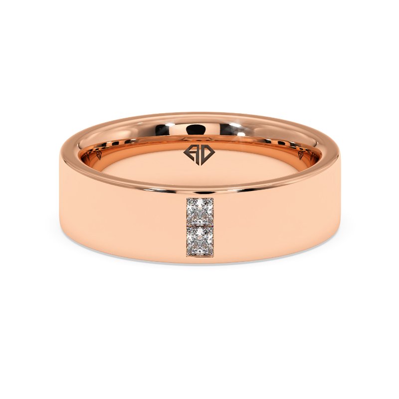 9K Rose Gold Ayan Diamond Wedding Band