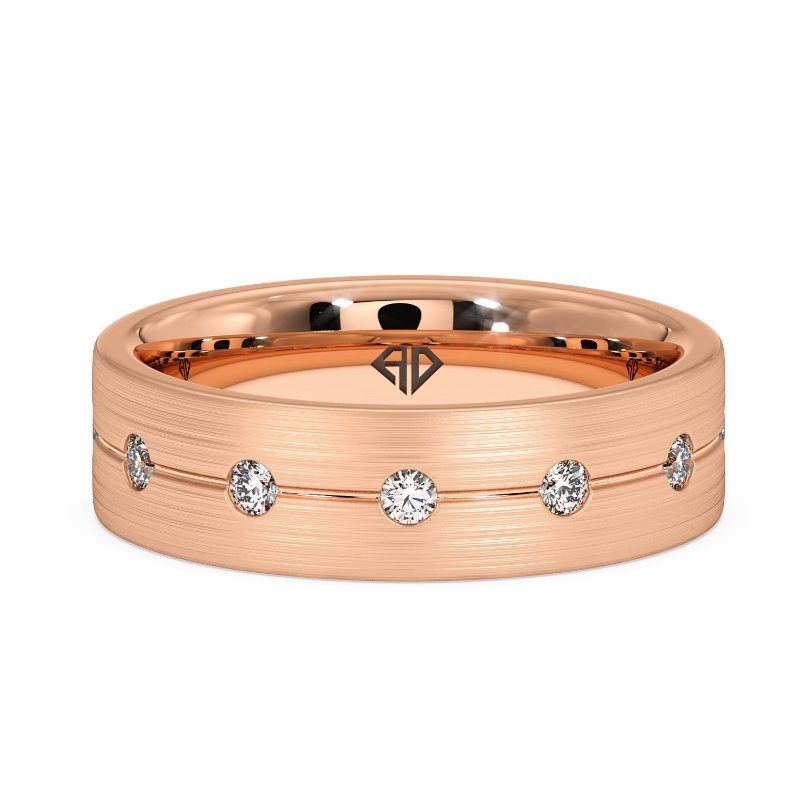 18K Rose Gold Zakariyah Diamond Wedding Band