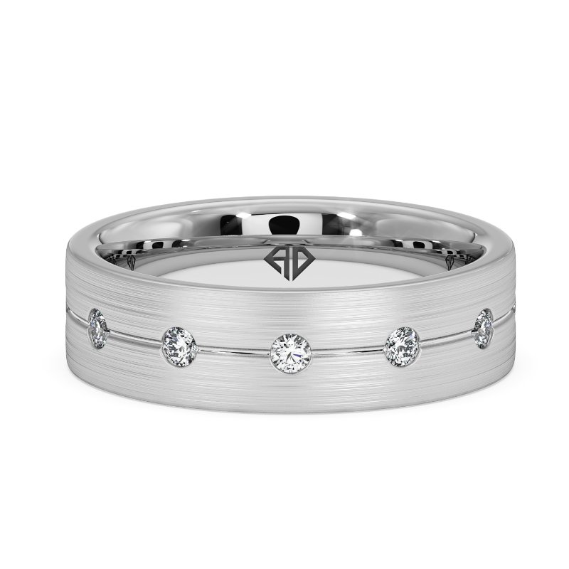 9K White Gold Zakariyah Diamond Wedding Band