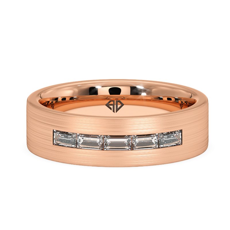 9K Rose Gold Lyle Diamond Wedding Band