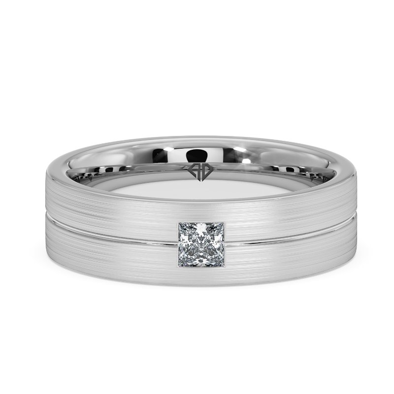 Platinum Clarence Diamond Wedding Band