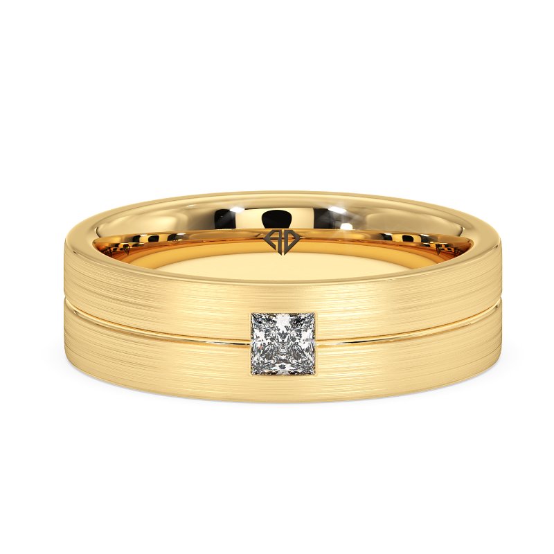 9K Yellow Gold Clarence Diamond Wedding Band