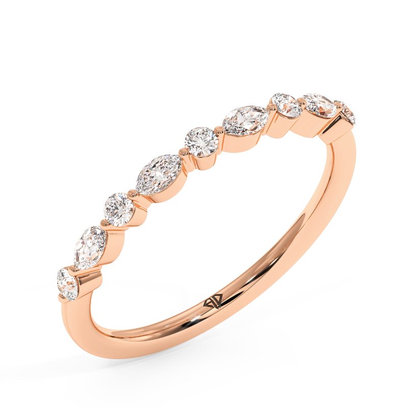 18K Rose Gold Holly Wedding Band