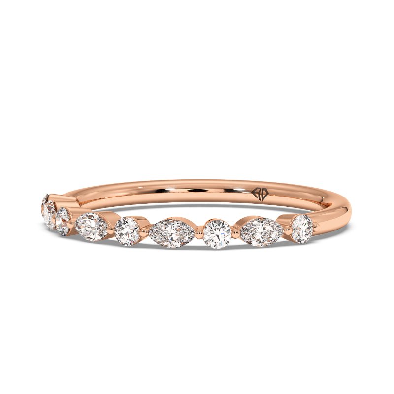 18K Rose Gold Holly Wedding Band