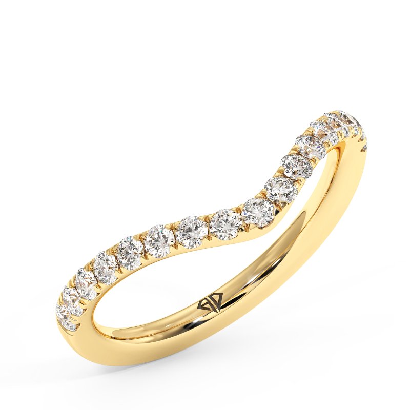 18K Yellow Gold Cyrus Curved Wedding Band