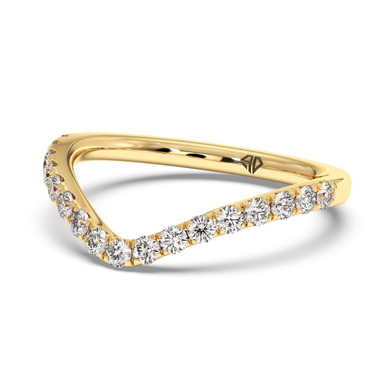 18K Yellow Gold Cyrus Curved Wedding Band