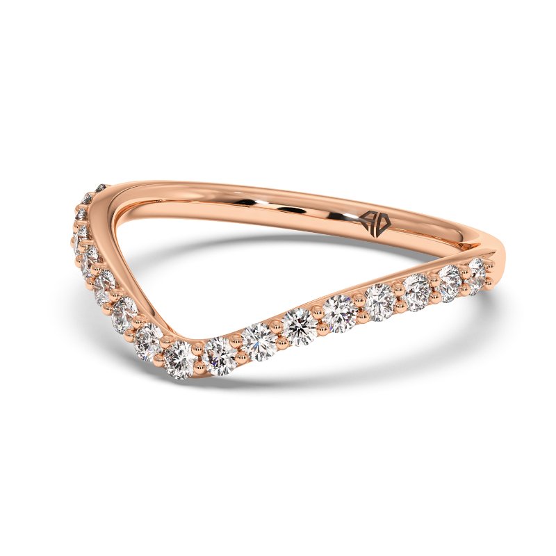 18K Rose Gold Iris Wedding Band