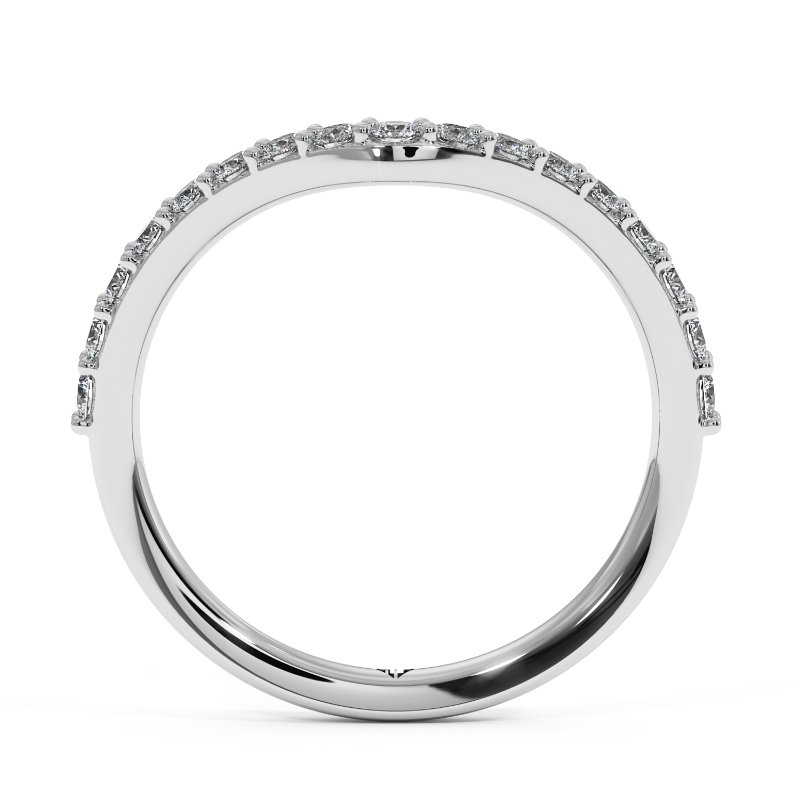 18K White Gold Iris Wedding Band