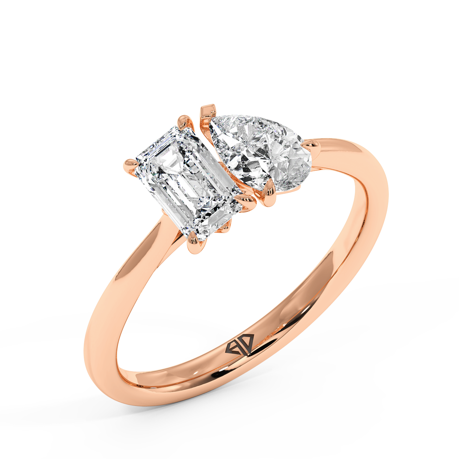 18K Rose Gold RING-070 Engagement Ring