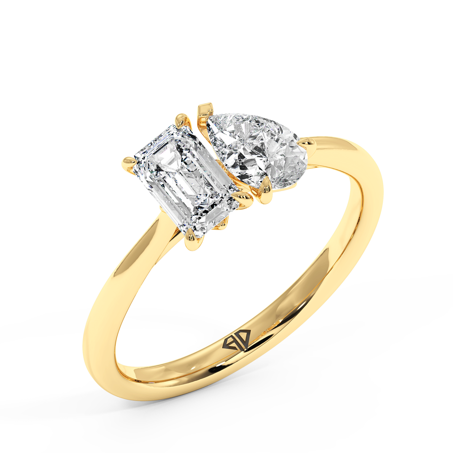 18K Yellow Gold RING-070 Engagement Ring