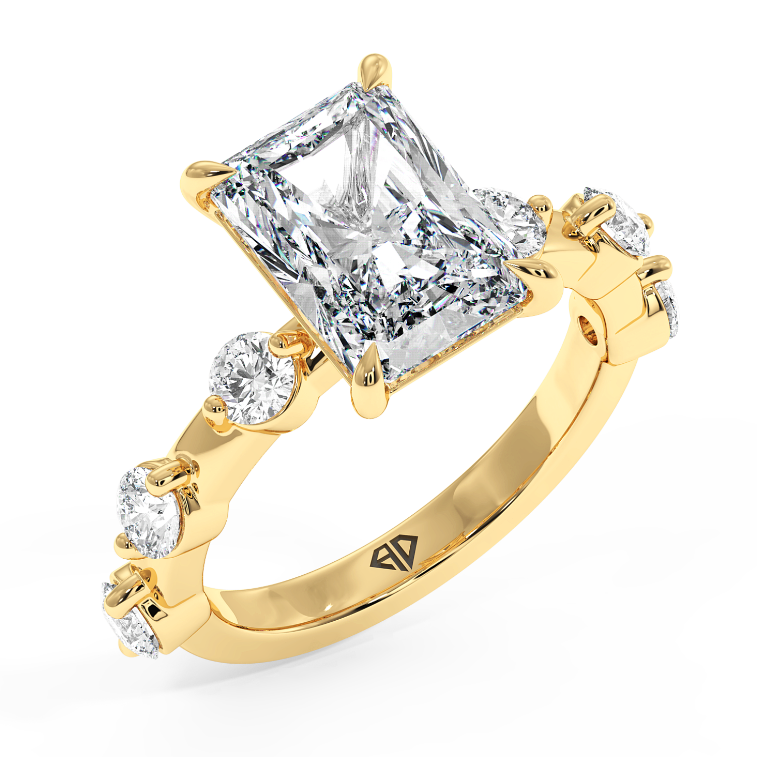 18K Yellow Gold RING-072 Engagement Ring