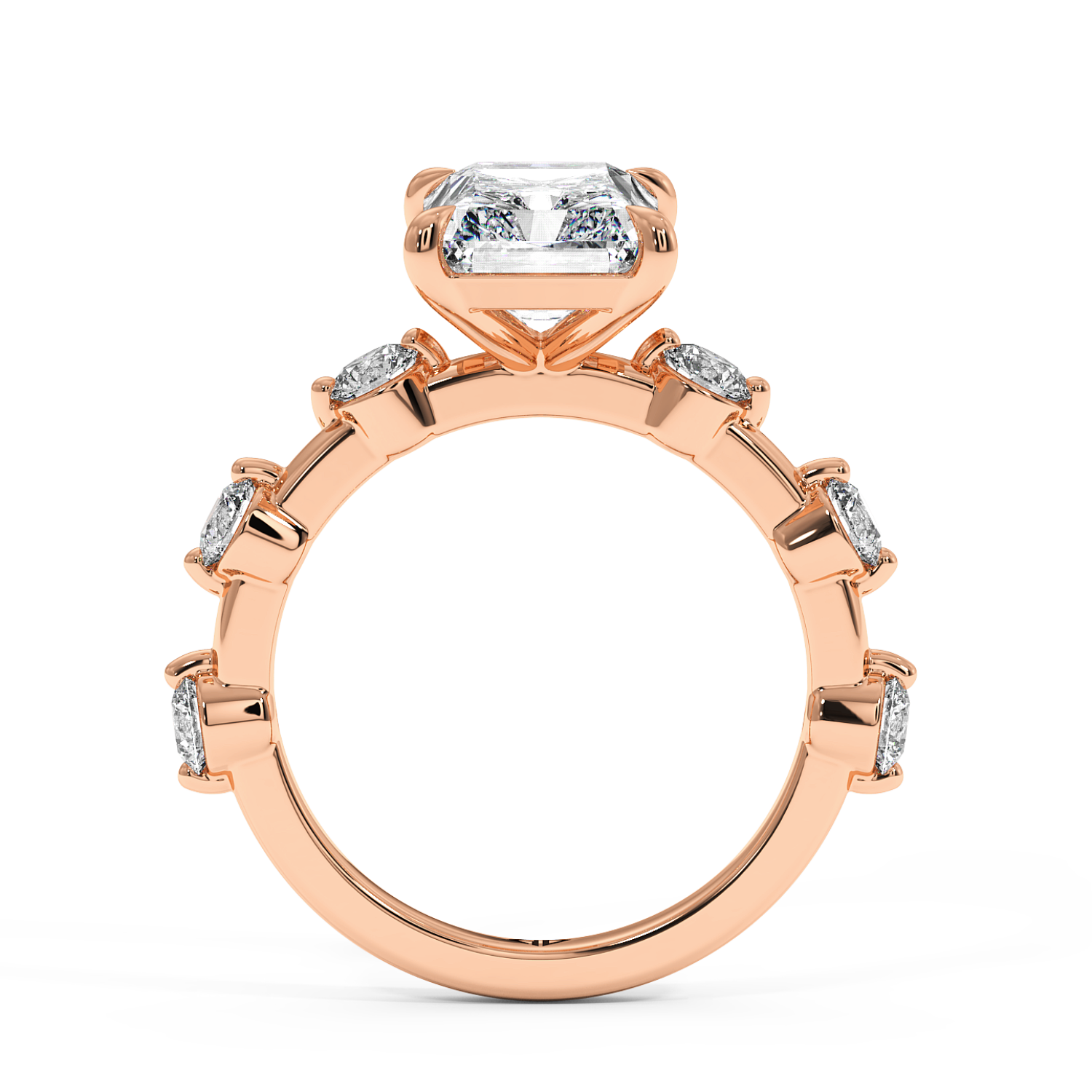 18K Rose Gold RING-072 Engagement Ring