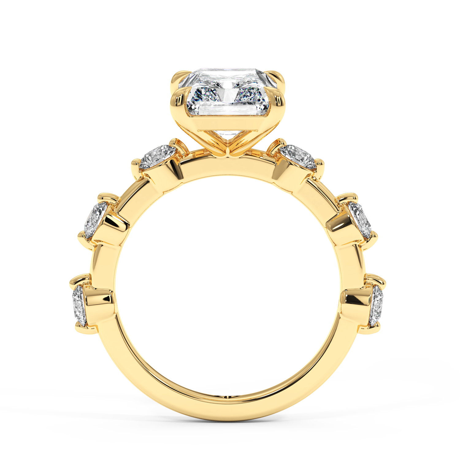 18K Yellow Gold RING-072 Engagement Ring