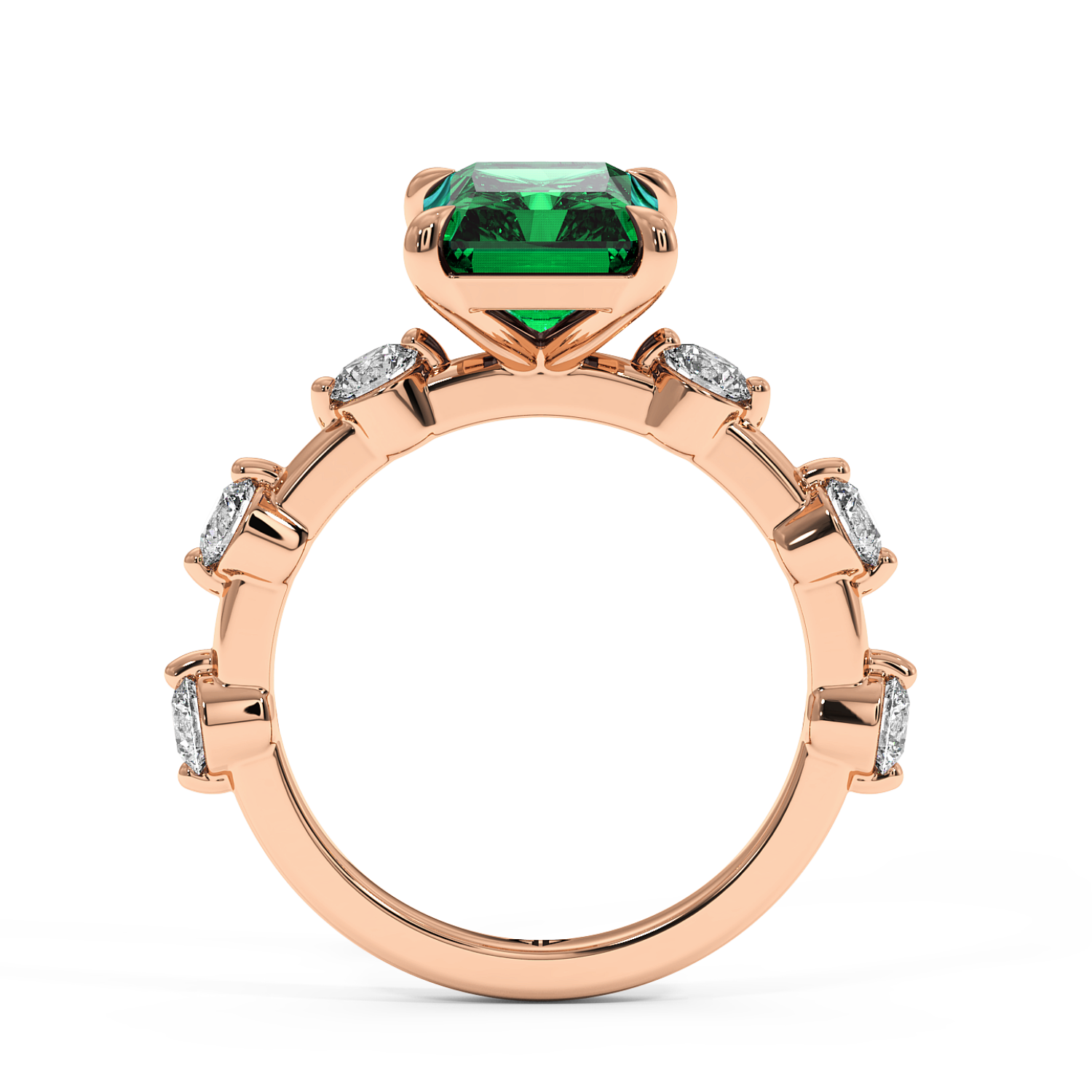 18K Rose Gold RING-072 Engagement Ring