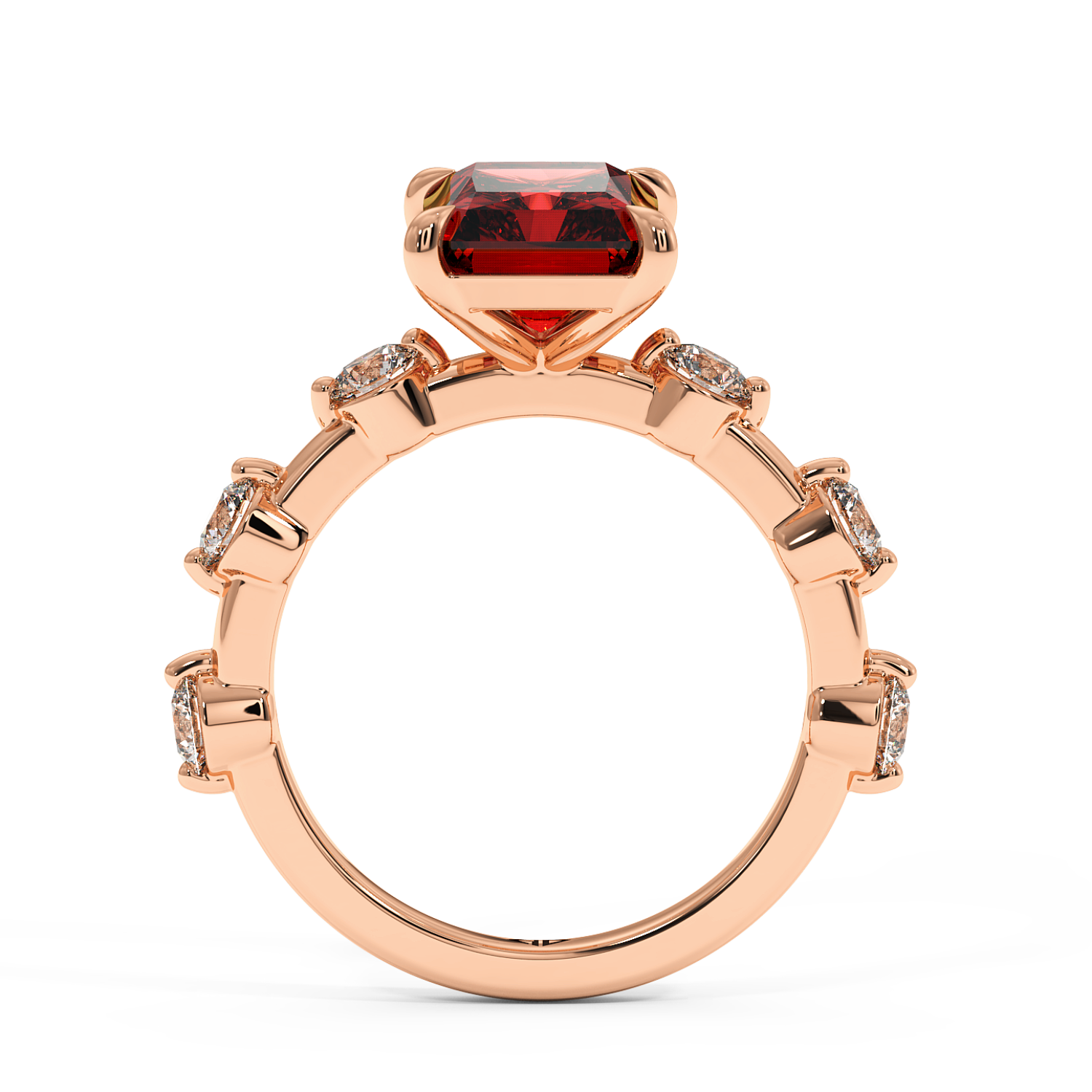 18K Rose Gold RING-072 Engagement Ring