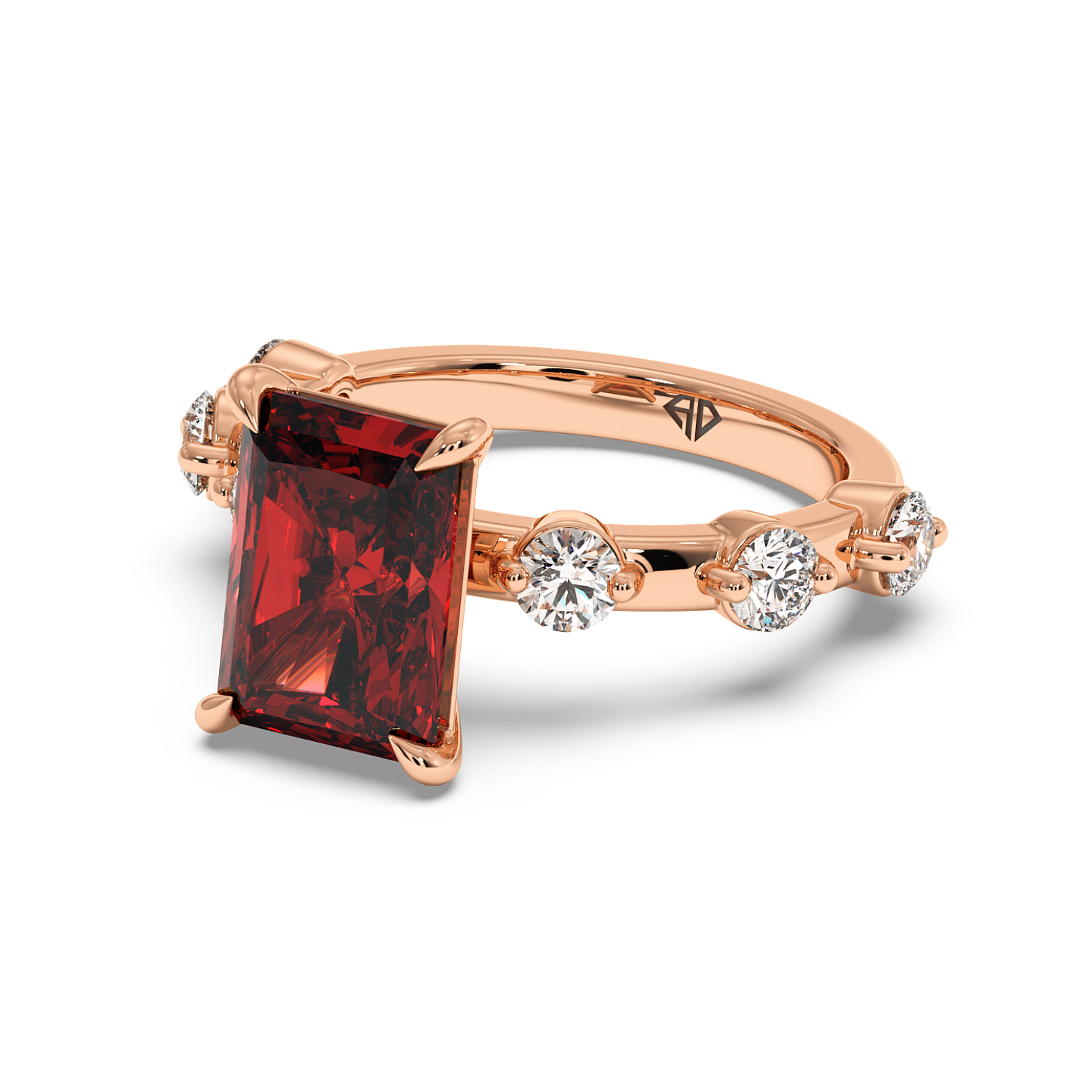 18K Rose Gold RING-072 Engagement Ring