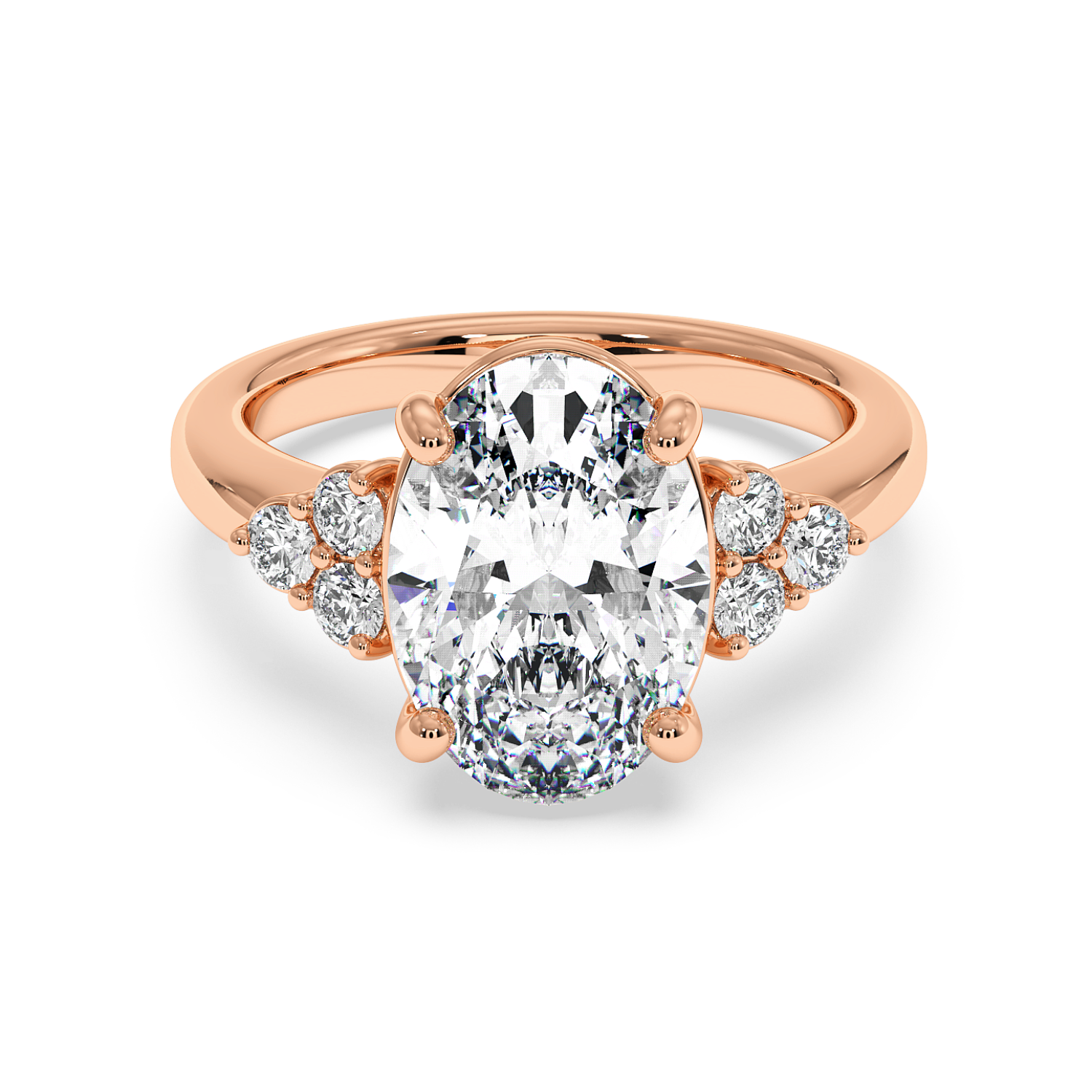 18K Rose Gold RING-081 Engagement Ring