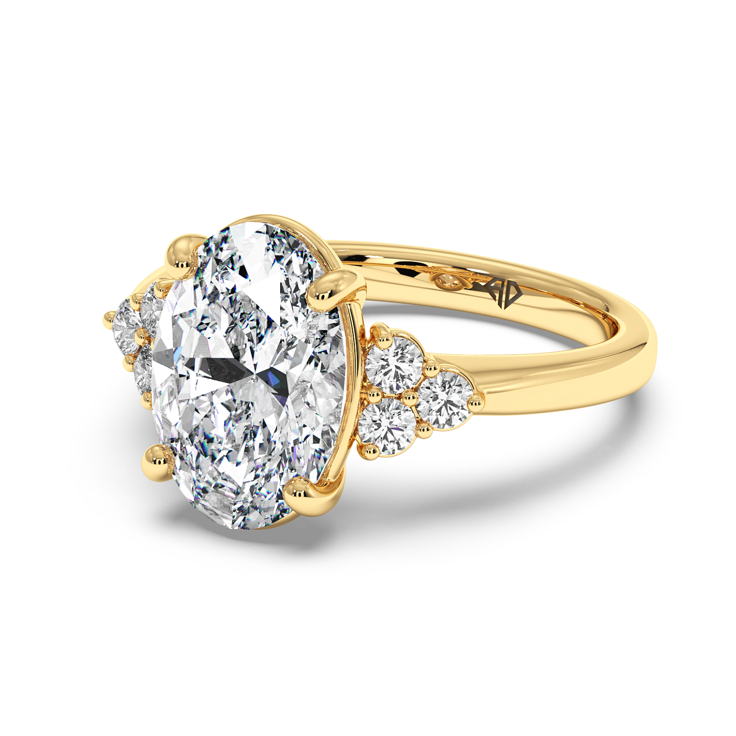 18K Yellow Gold RING-081 Engagement Ring