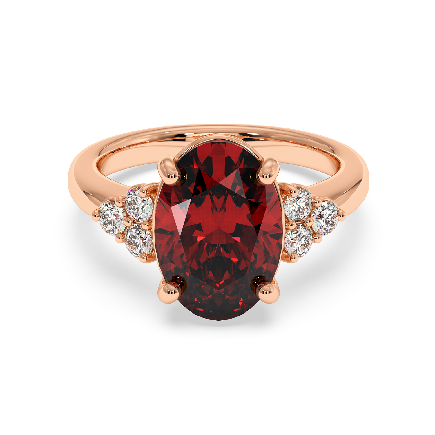 18K Rose Gold RING-081 Engagement Ring