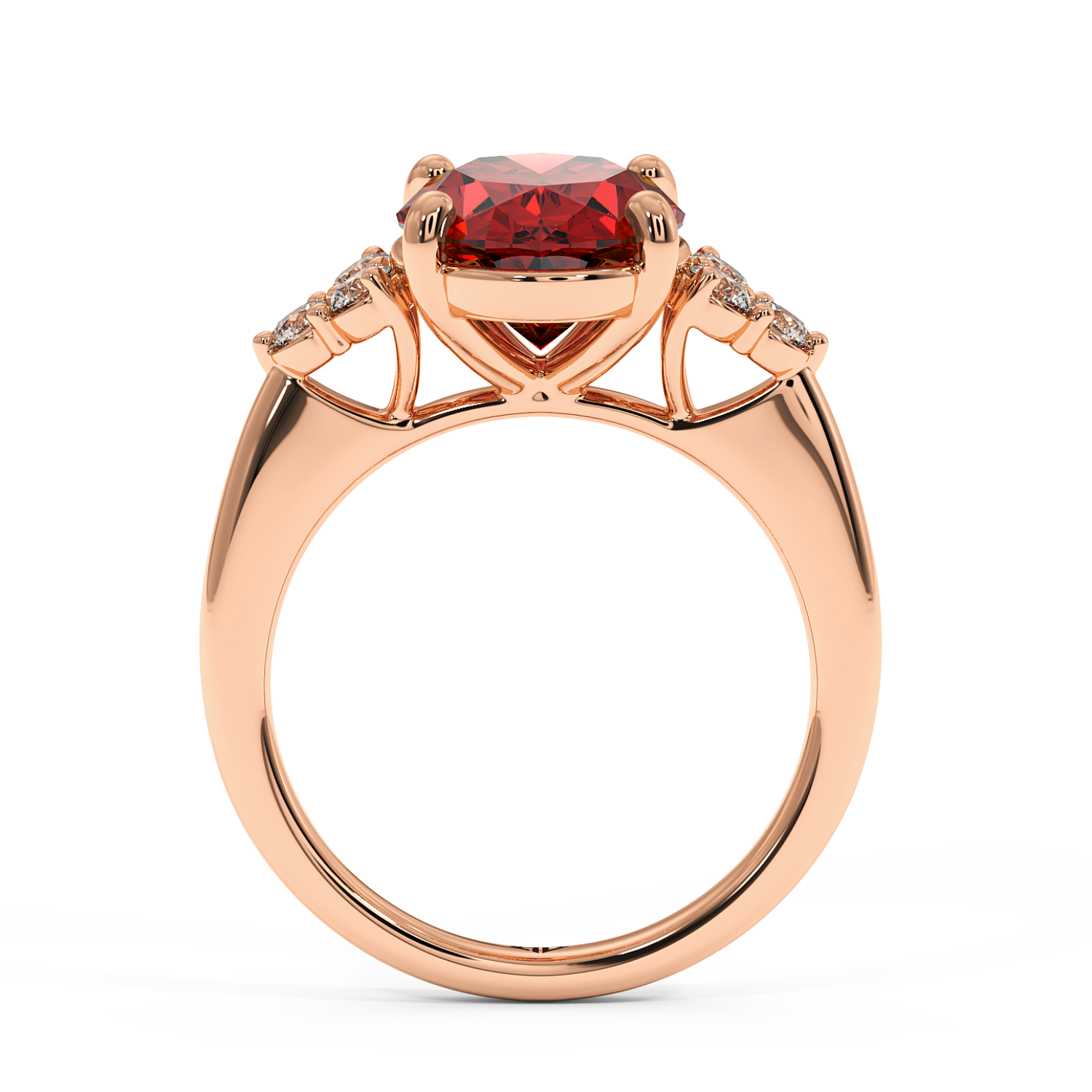 18K Rose Gold RING-081 Engagement Ring