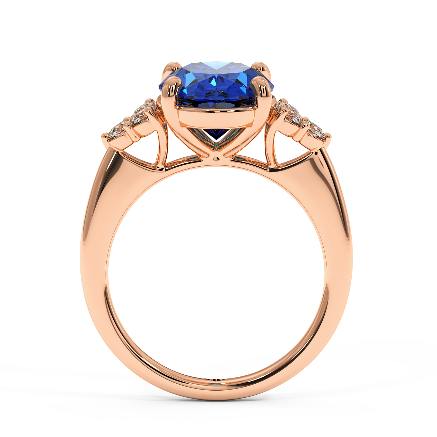 18K Rose Gold RING-081 Engagement Ring