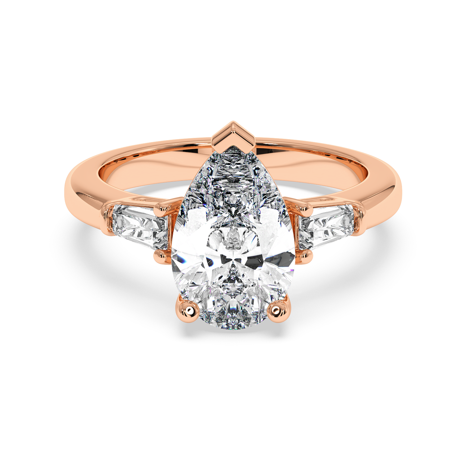 18K Rose Gold RING-082 Engagement Ring