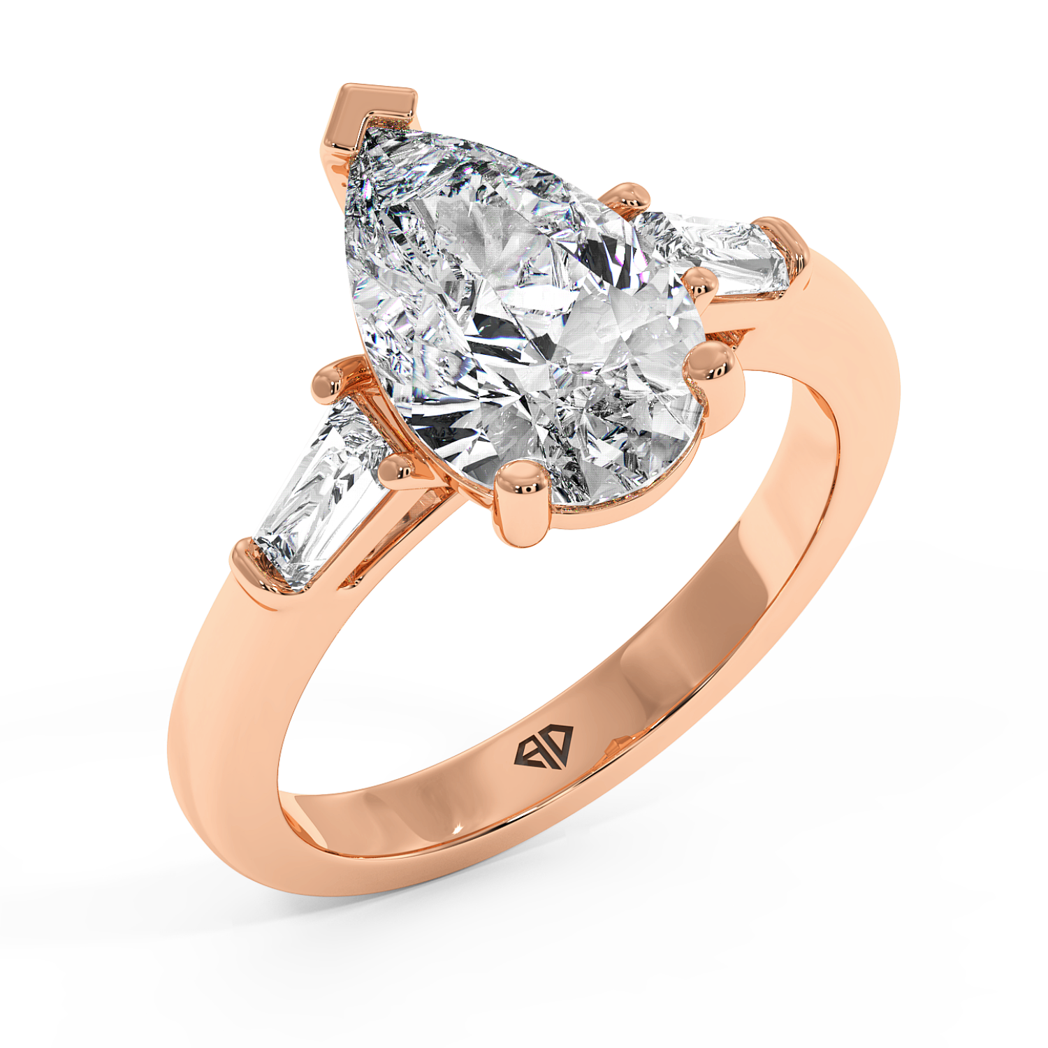 18K Rose Gold RING-082 Engagement Ring