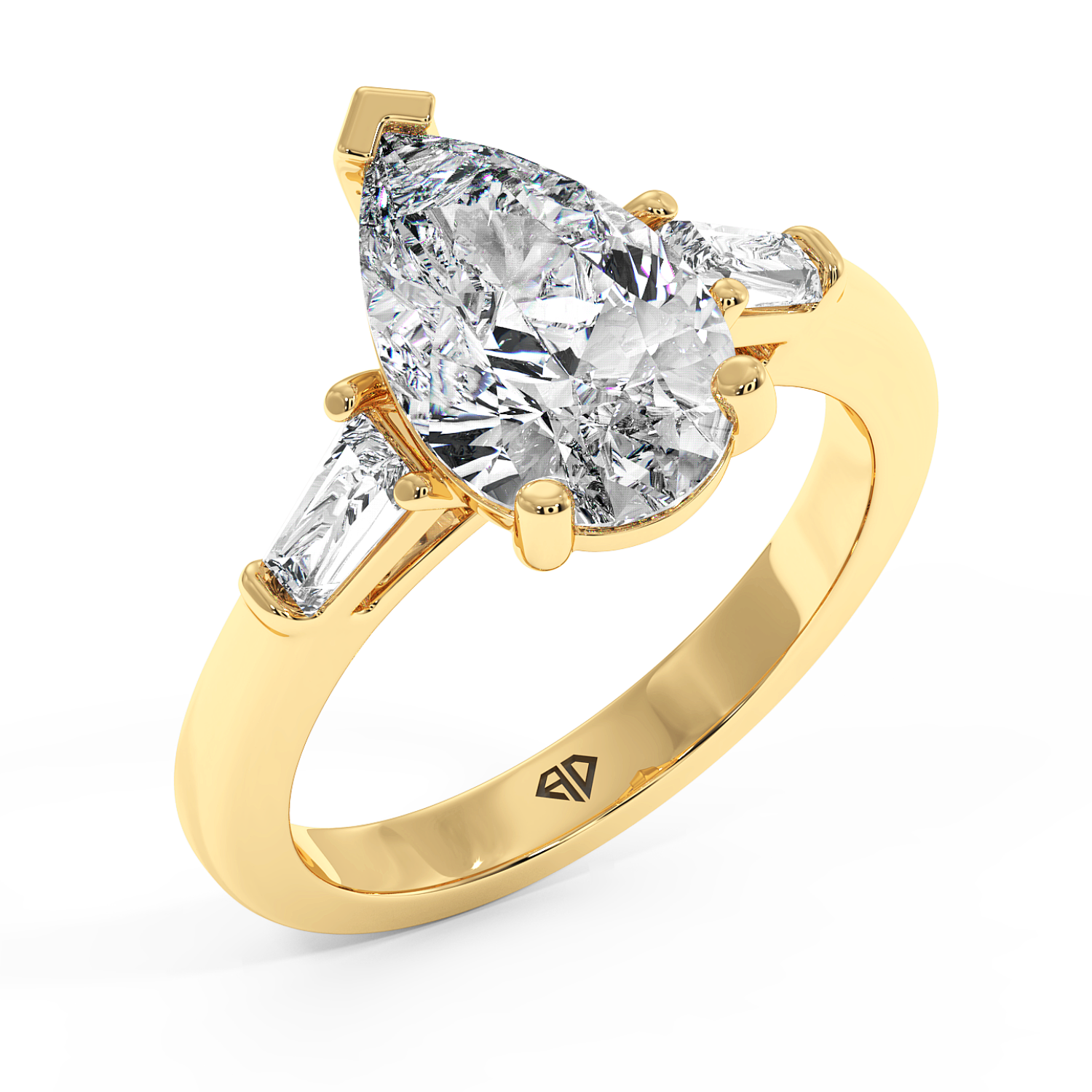 18K Yellow Gold RING-082 Engagement Ring