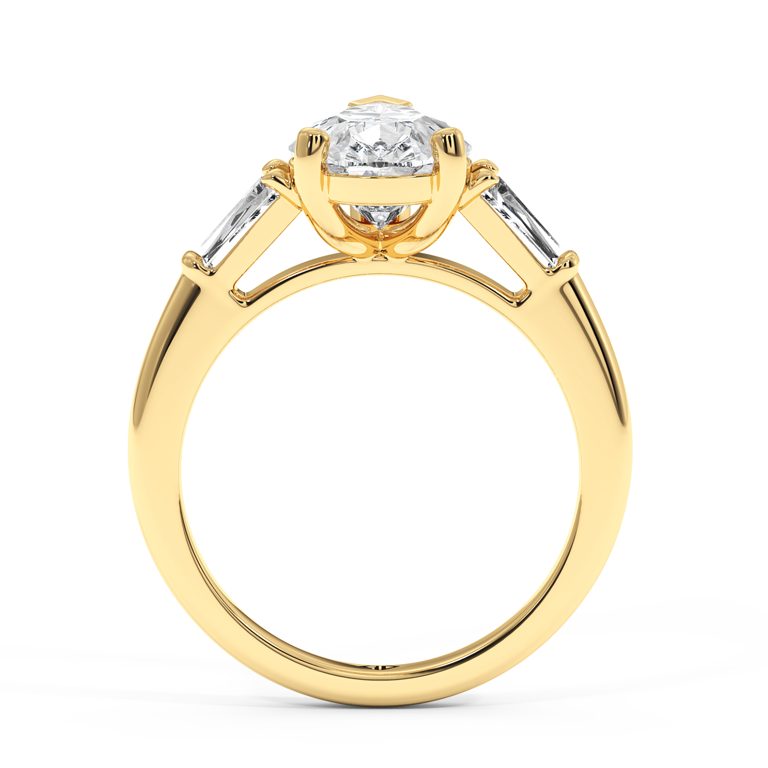 18K Yellow Gold RING-082 Engagement Ring