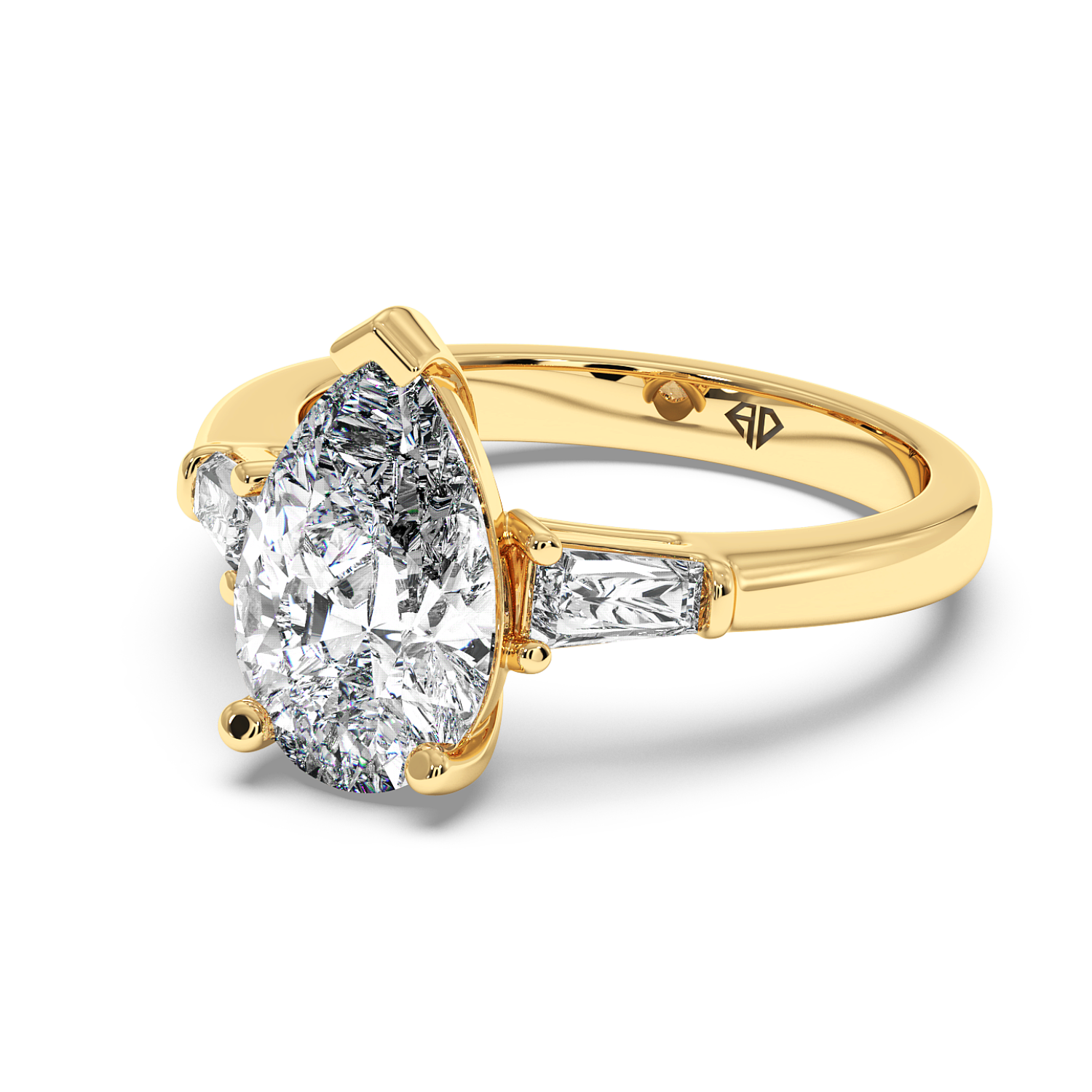 18K Yellow Gold RING-082 Engagement Ring