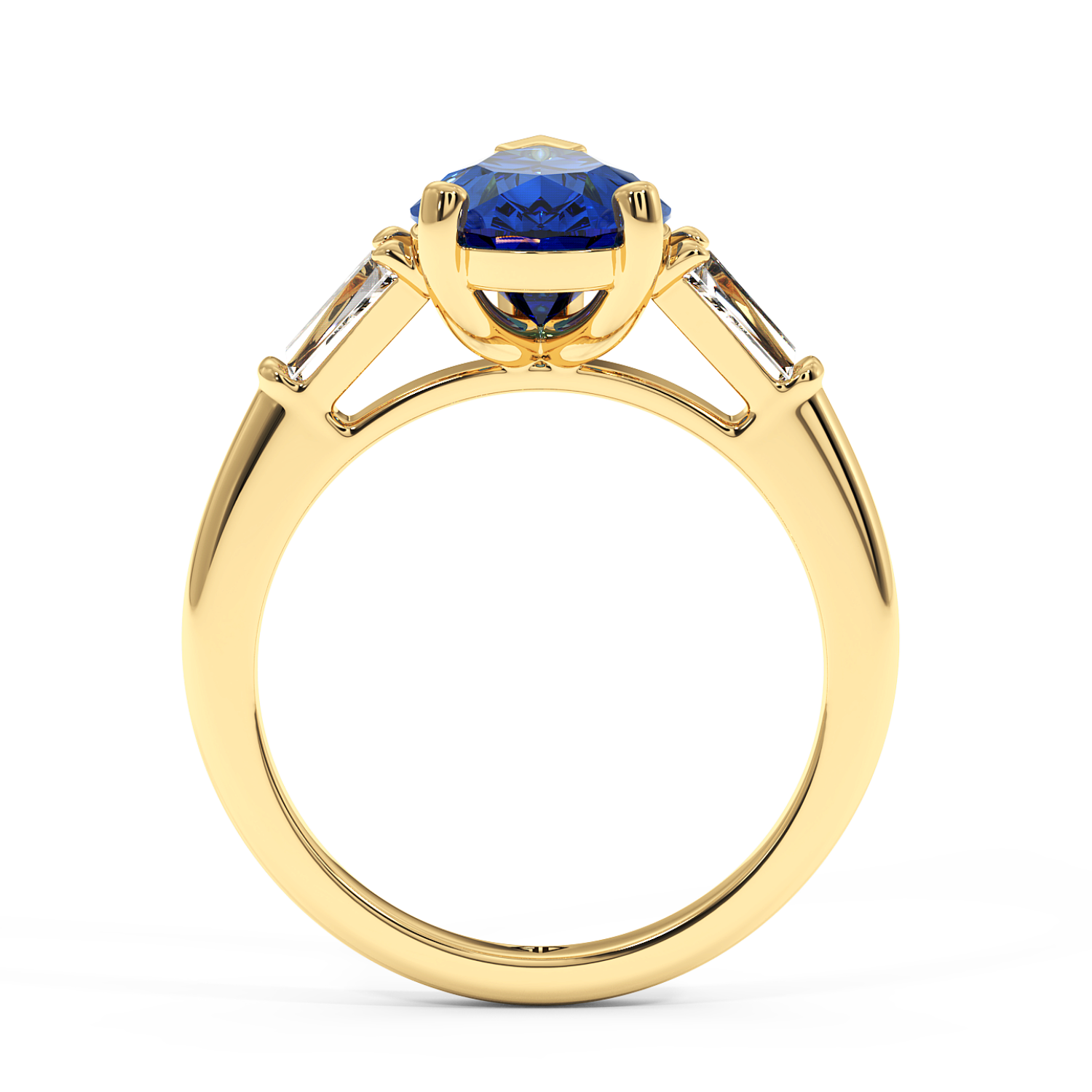 18K Yellow Gold RING-082 Engagement Ring