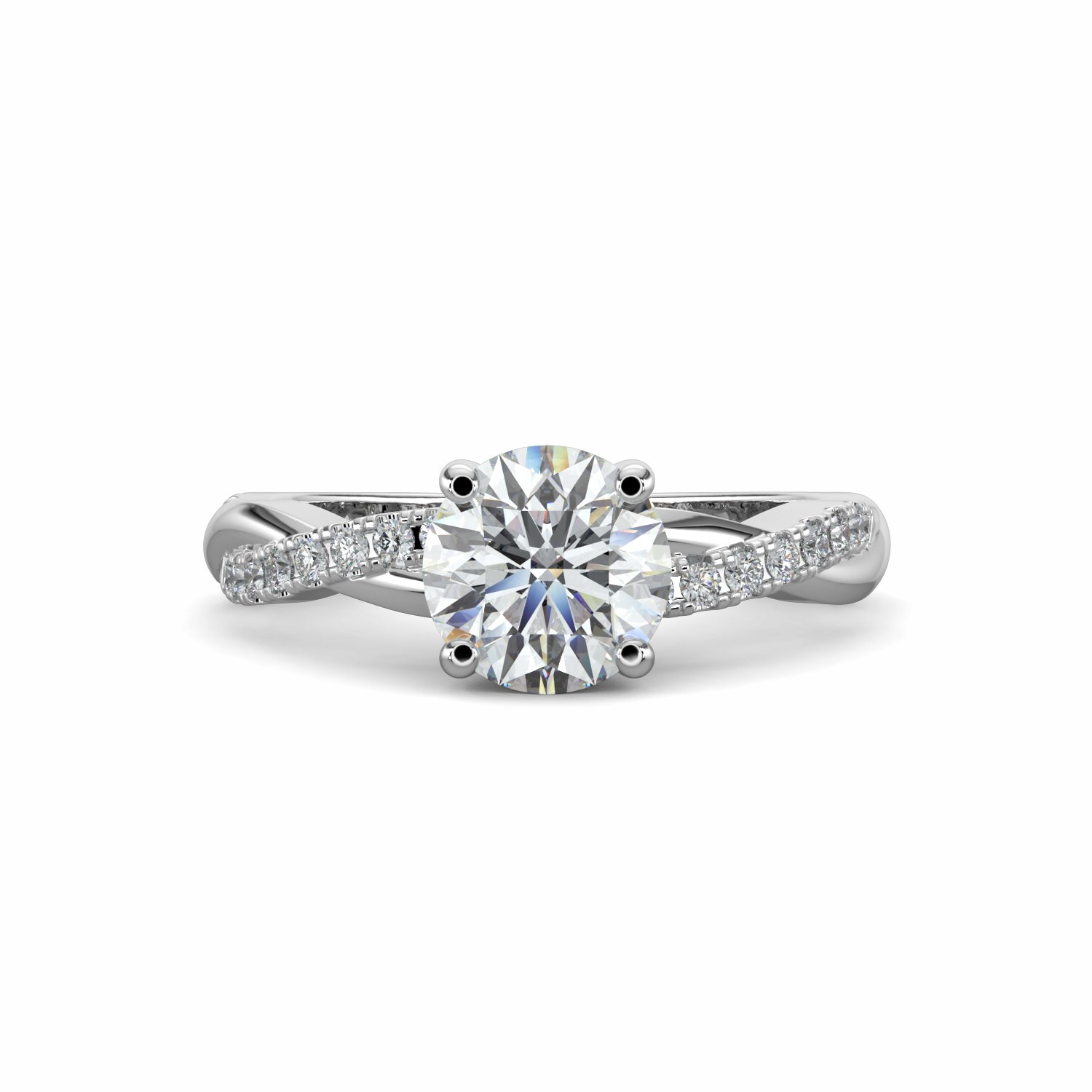 18K White Gold River Engagement Ring