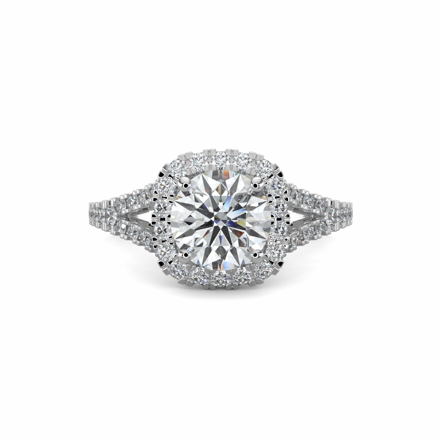 18K White Gold Iris Engagement Ring