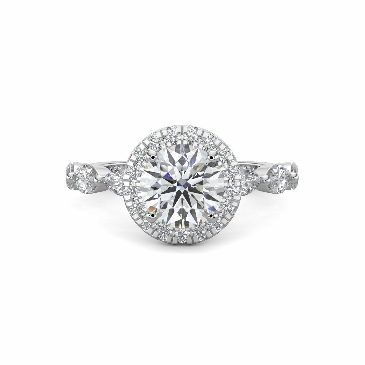 14K White Gold Raisah Engagement Ring