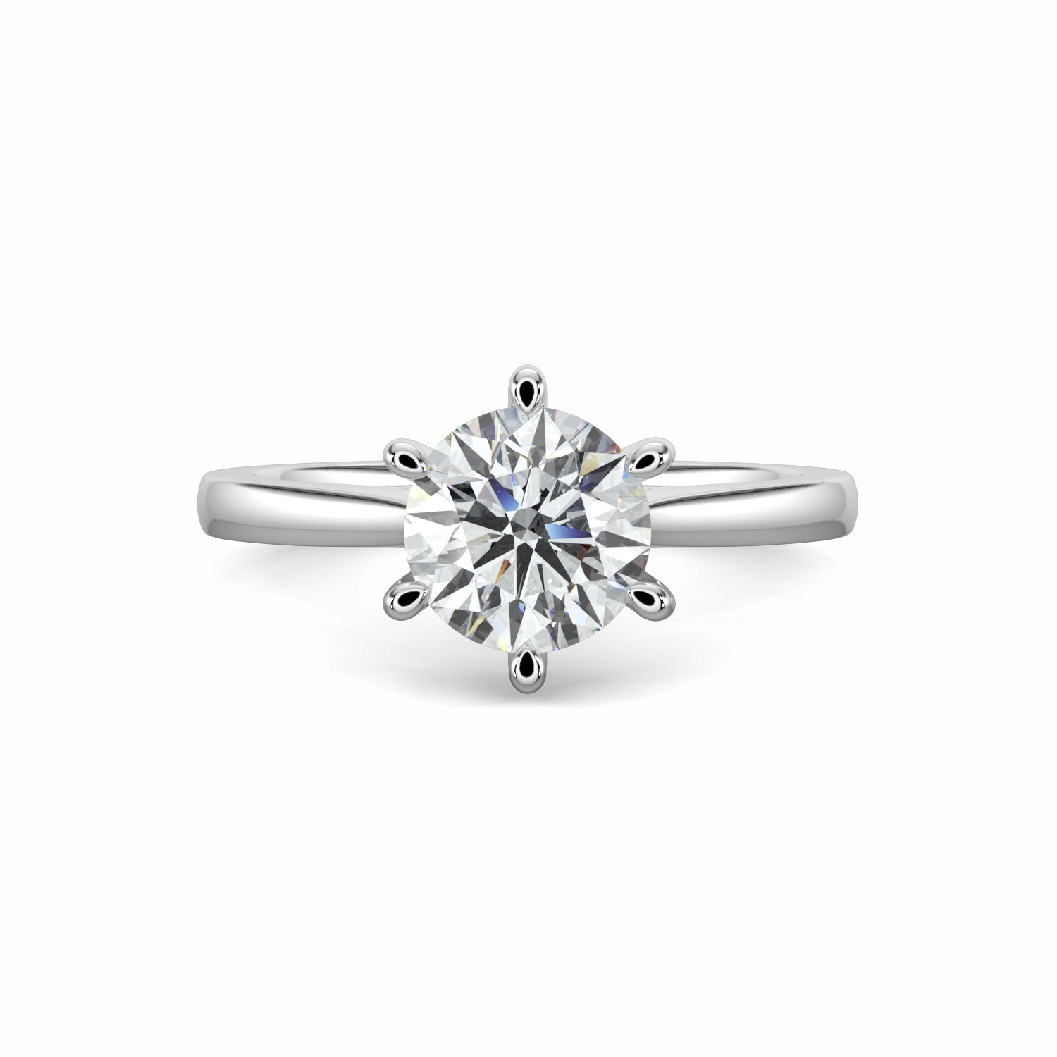 18K White Gold Daisy Engagement Ring