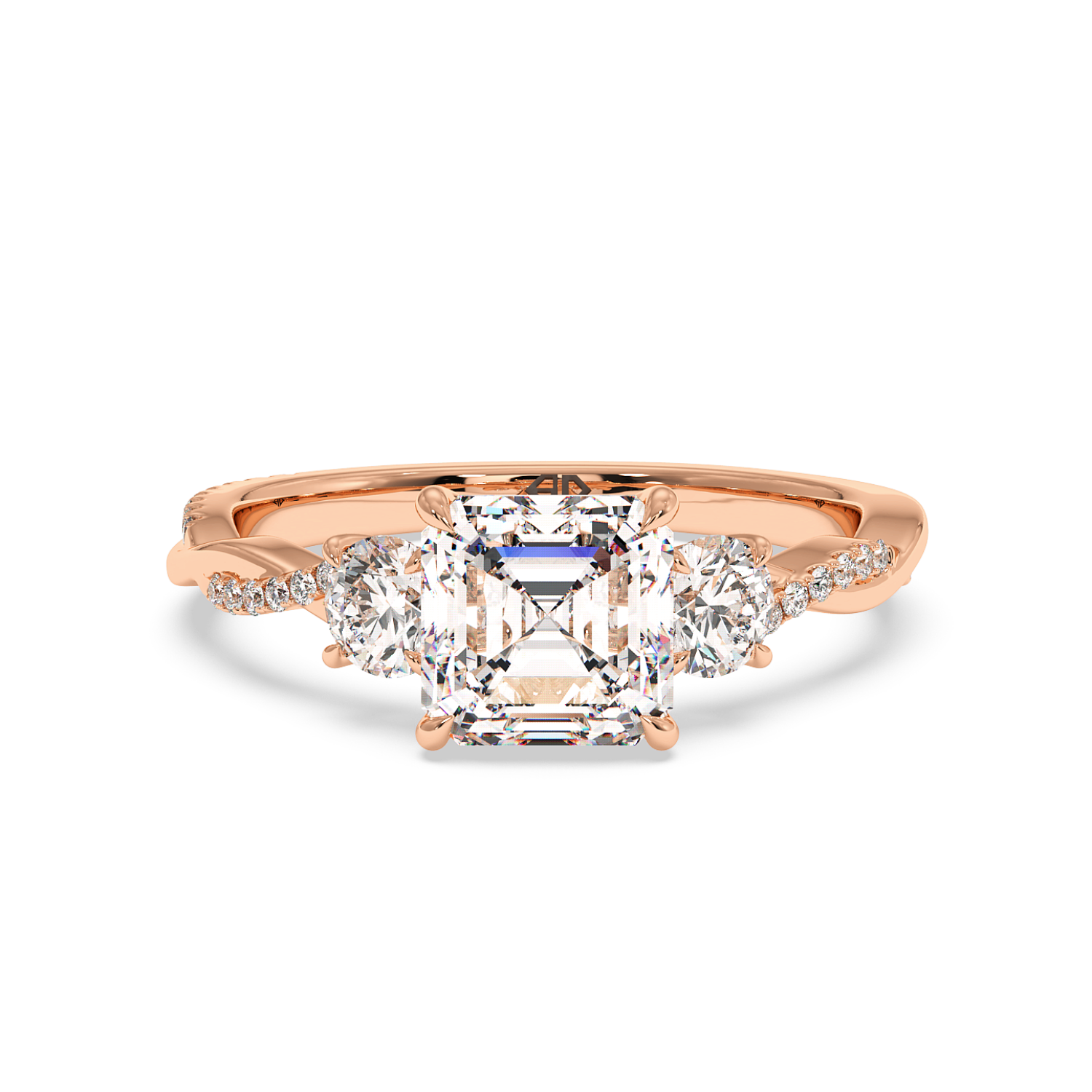 18K Rose Gold Posie Engagement Ring