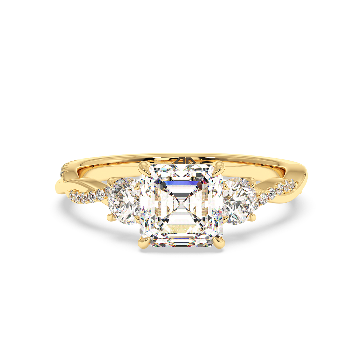 18K Yellow Gold Posie Engagement Ring