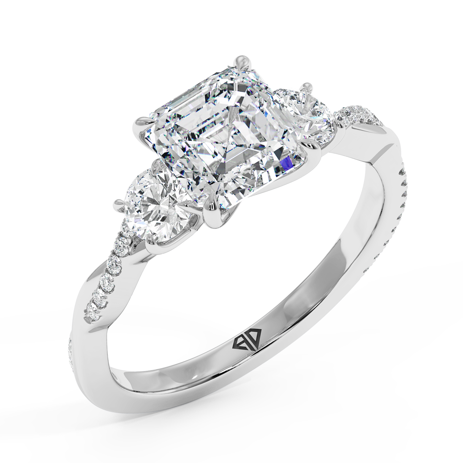 18K White Gold Posie Engagement Ring