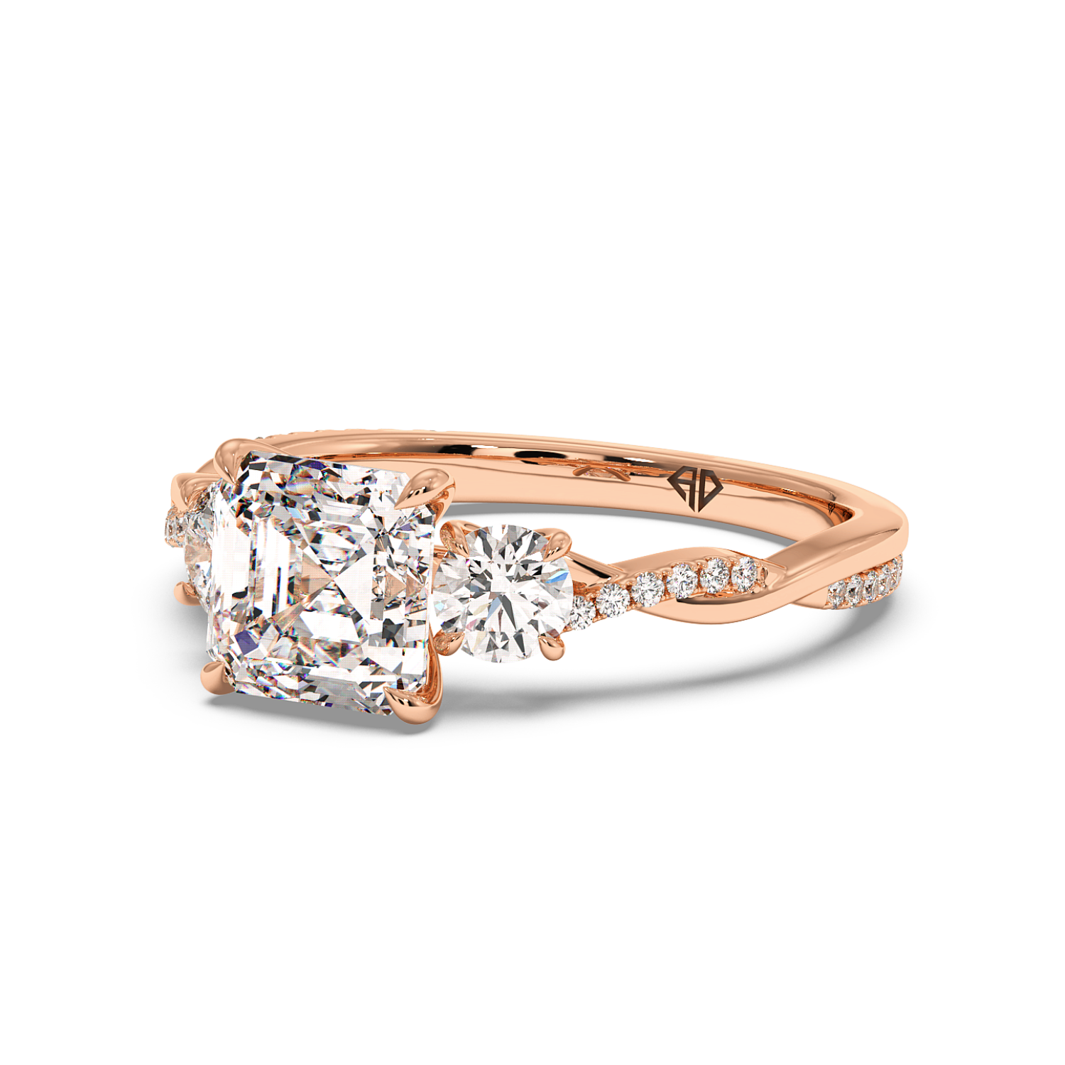 18K Rose Gold Posie Engagement Ring