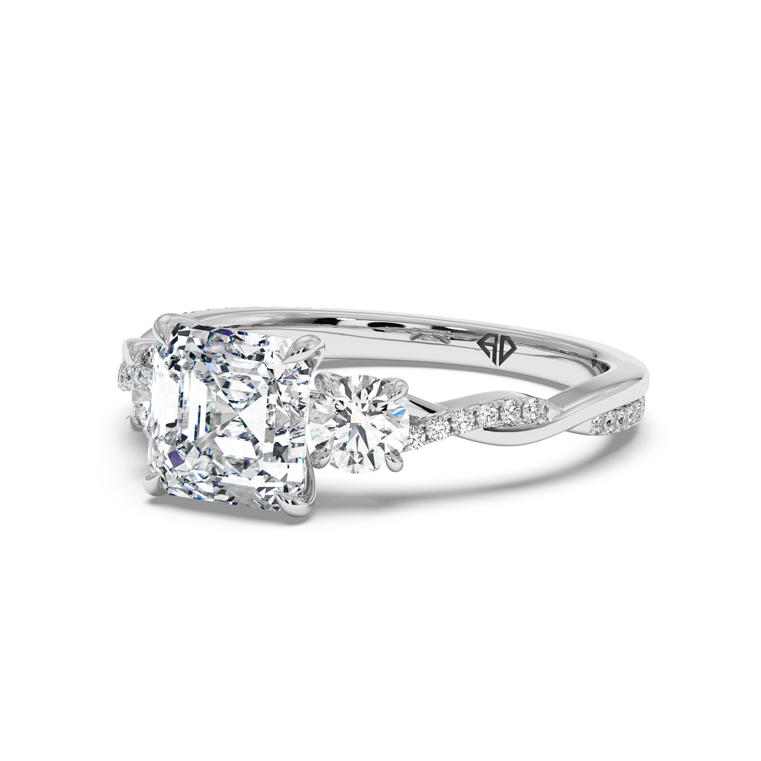 18K White Gold Posie Engagement Ring